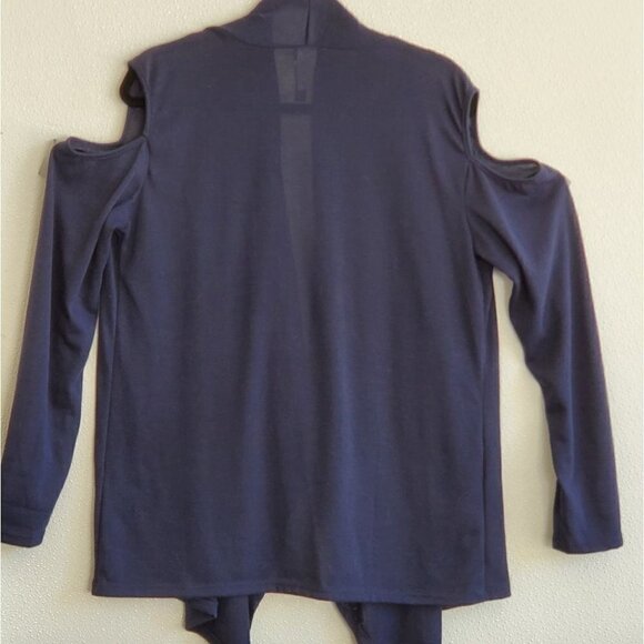 0115. NWOTs ~ Rags & Couture Cold Shoulder- Drape Front Jacket - Picture 3 of 7